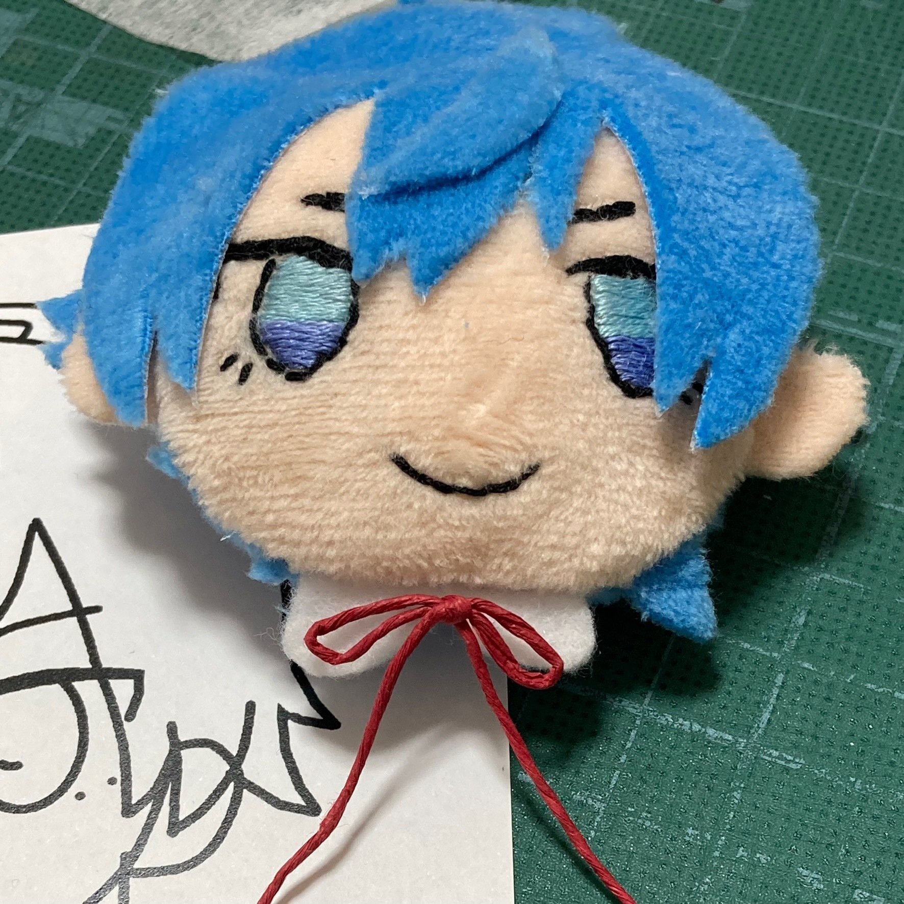 自作ぬいぐるみ・ジト目の男の子 目デザイン選択：ジト | ぬい顔メーカーbyNUIGOTO