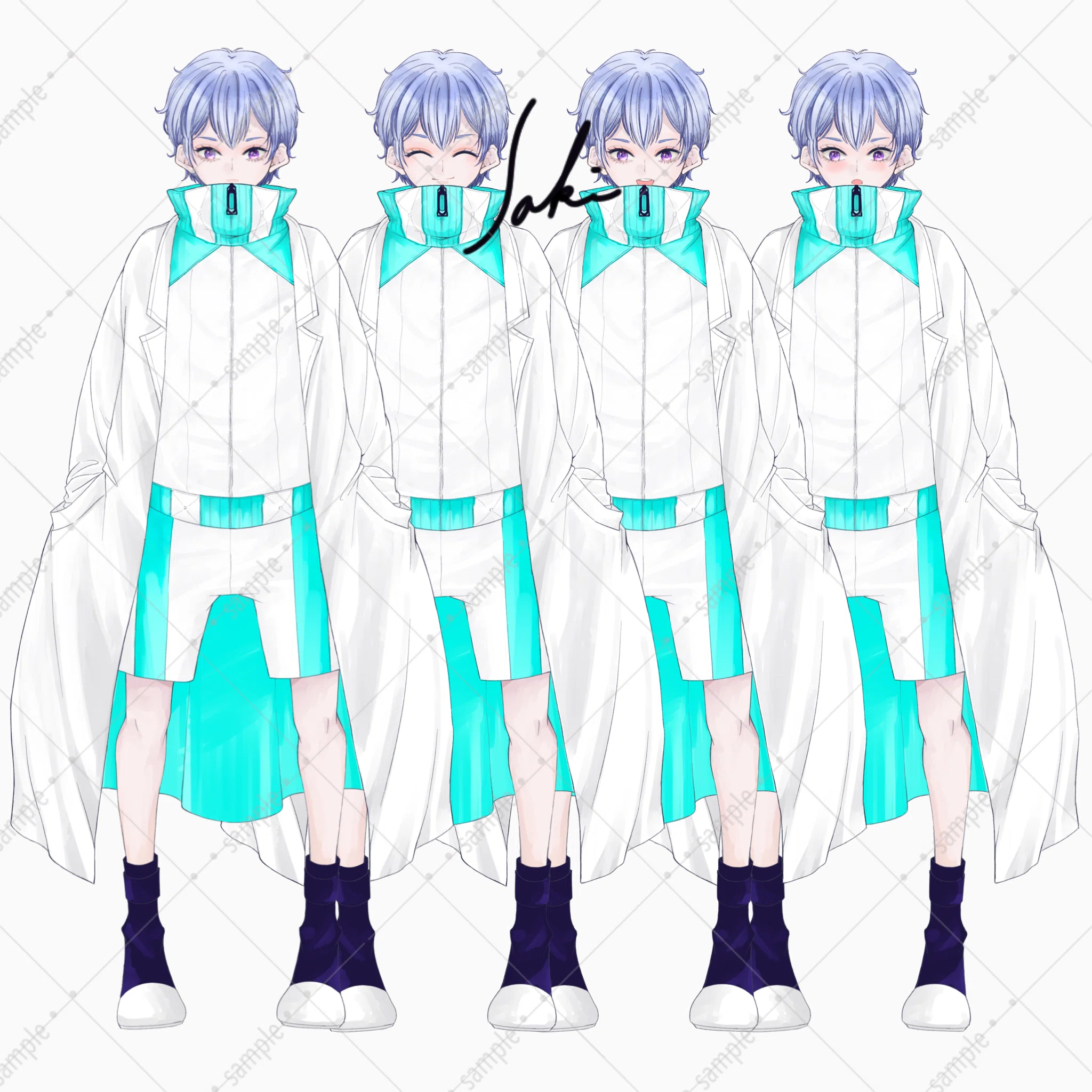 キャラ販売¦サイバーパンク風衣装と白衣の少年のような少女の キャラ販売¦サイバーパンク風衣装と白衣の少年のような少女の