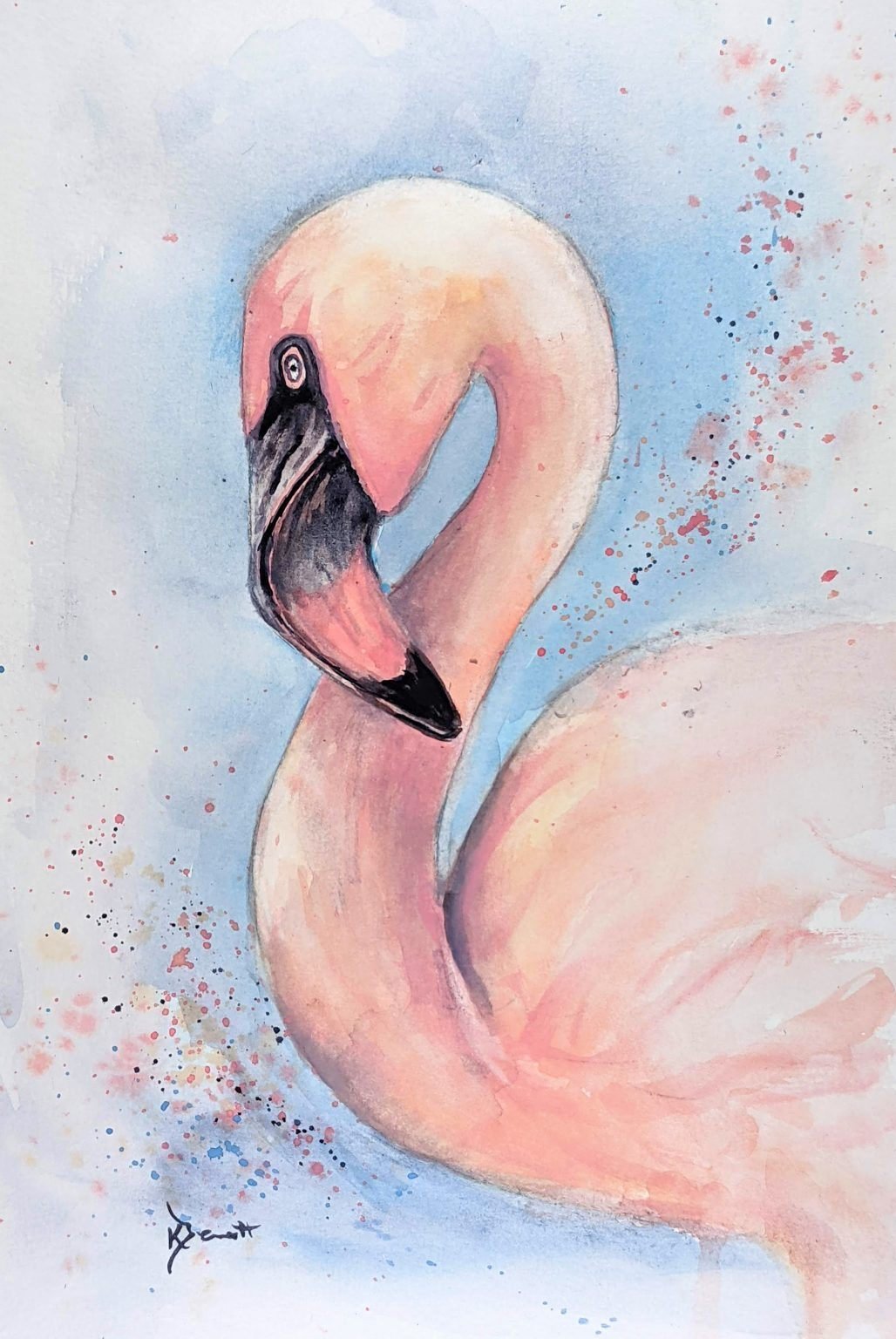 癒しの絵　ブランコ　水彩画パステル画 癒しの絵 ブランコ 水彩画パステル画