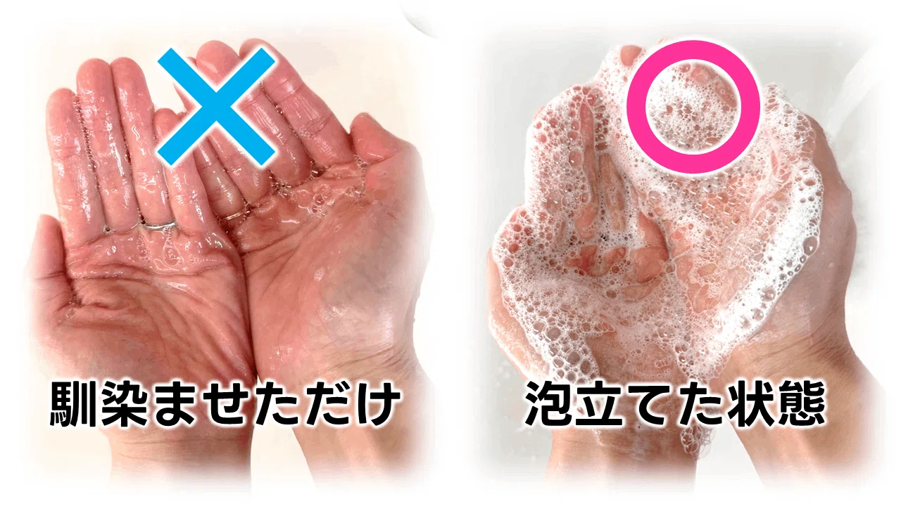 シャンプー 泡立て 方