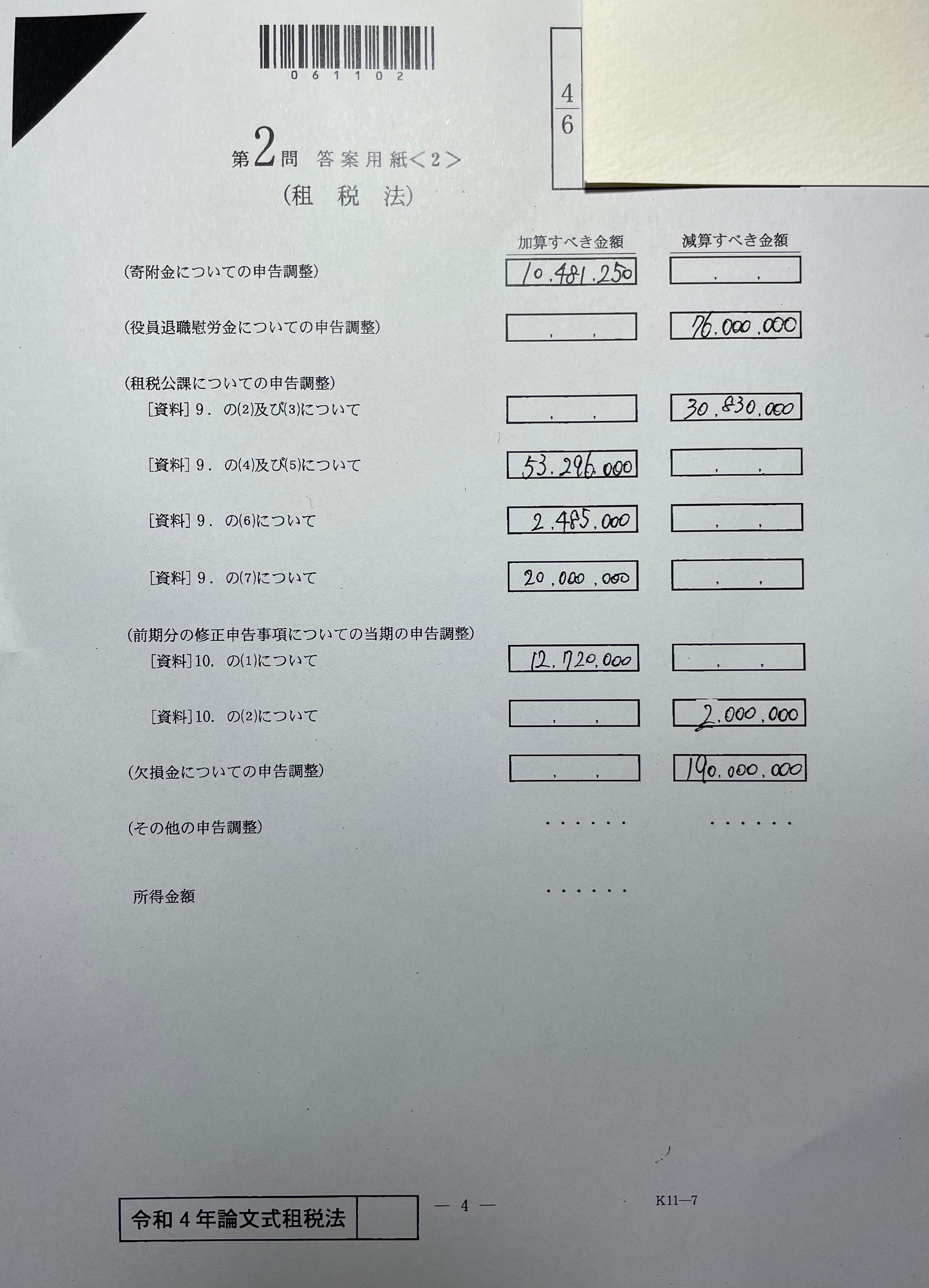 令和4年 会計士試験 論文式 公開模試 令和4年 公認会計士 試験 論文式試験解答 会計学（午後）