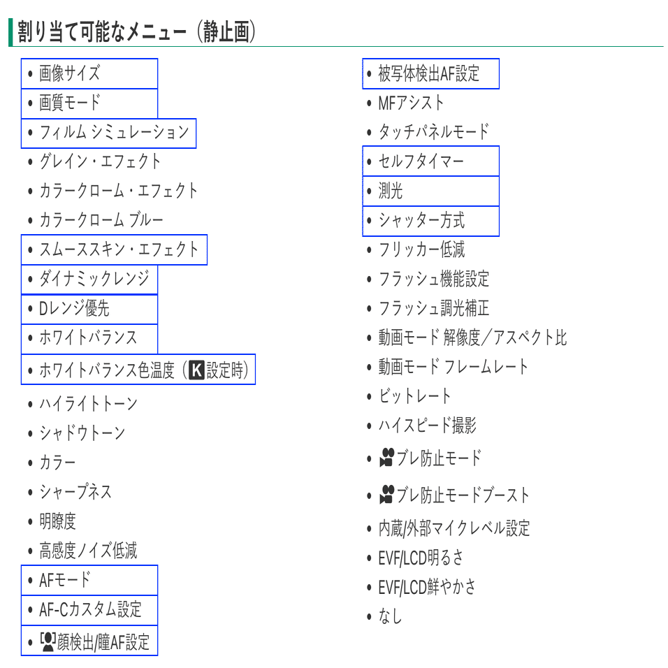 721 X-T5 クイックメニュー設定｜RURI