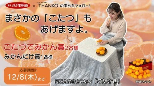 プレゼント】こたつ×みかんが当たる！Twitterキャンペーン！｜サンコー公式
