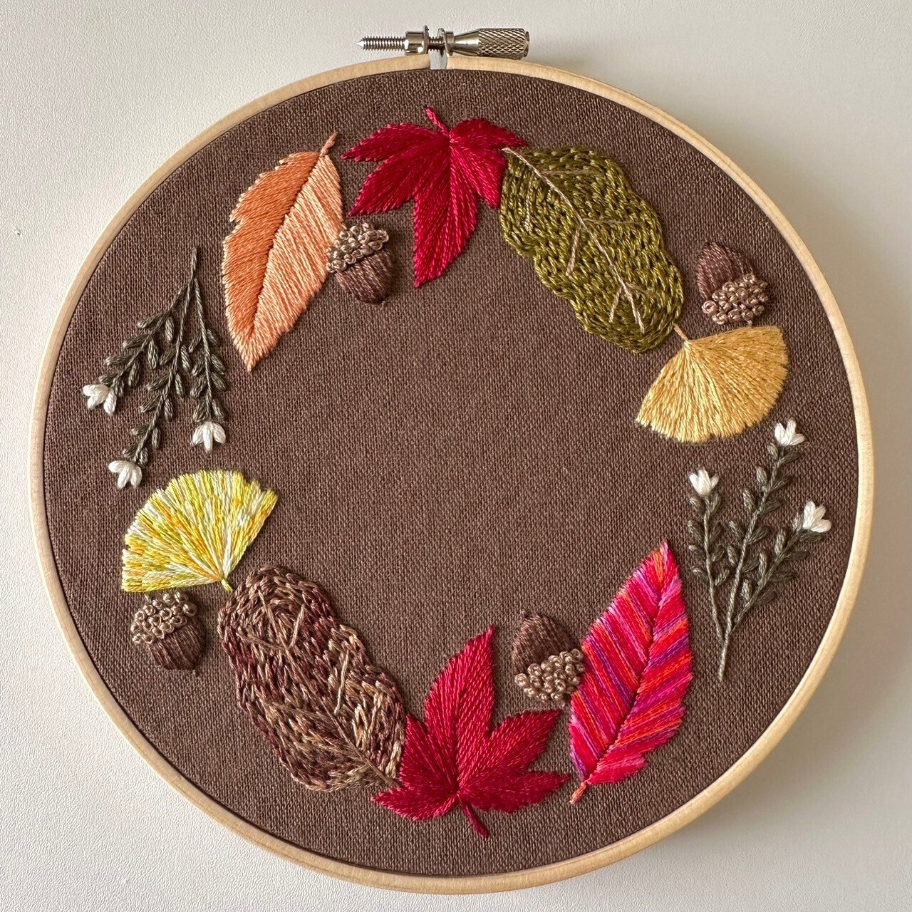 刺繍絵 紅葉 刺繍絵 紅葉