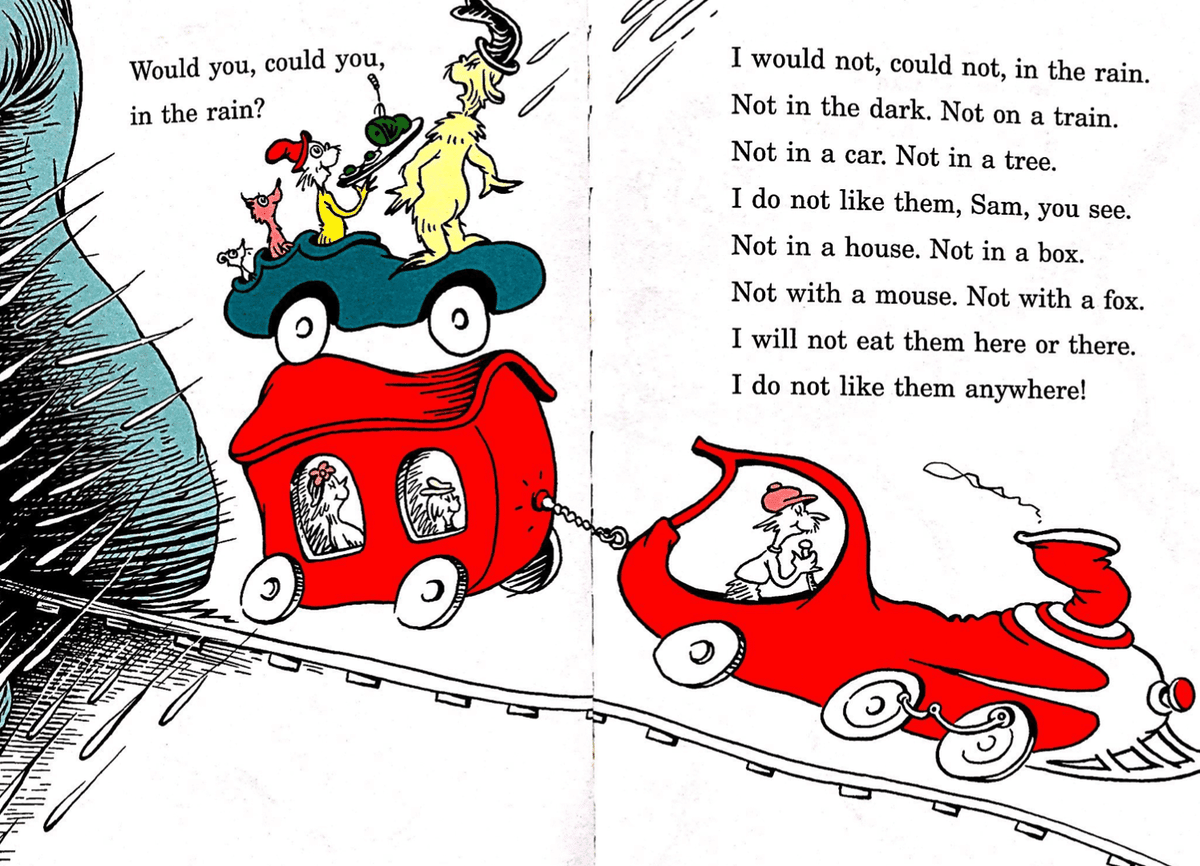 基礎英語｜50単語で読めるアメリカの名作児童書「Green Eggs