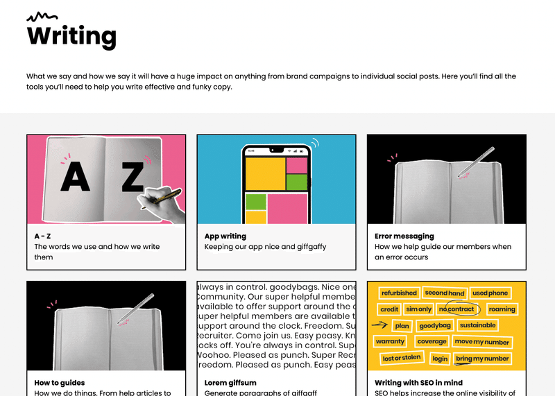 Writingのコンテンツ一覧。AからZの用語集やエラーメッセージ集など