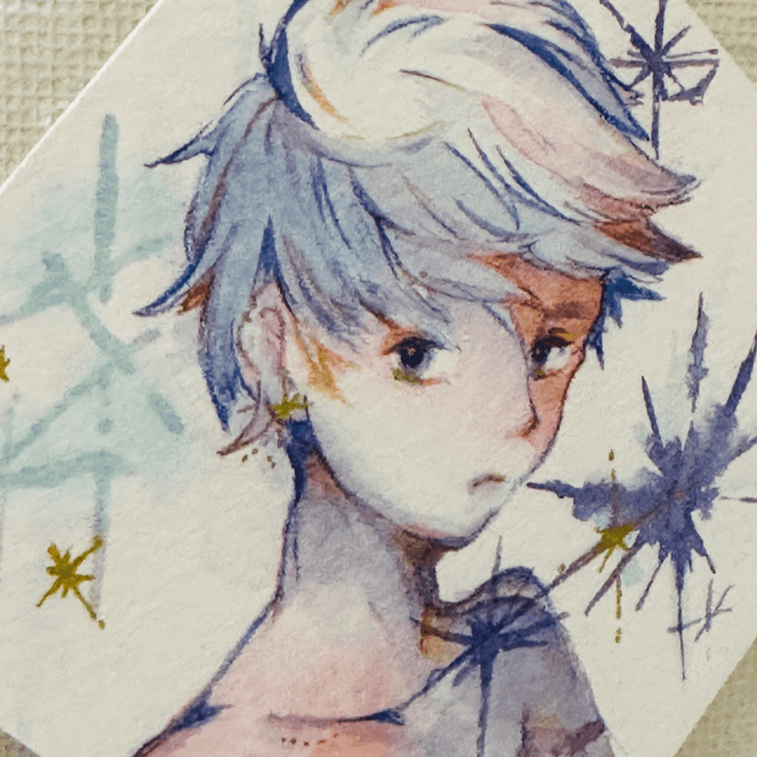 好きなモチーフは星と鳥と天使!!10代の少年少女をメインに創作