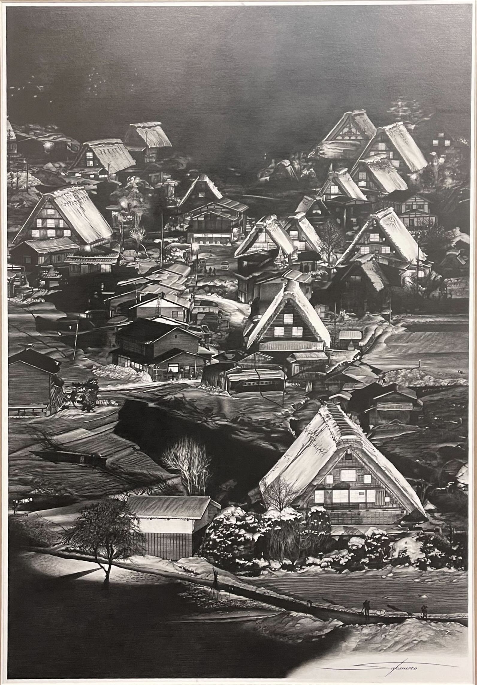 冬の日本風景、鉛筆画｜Gallery美庵（びあん）