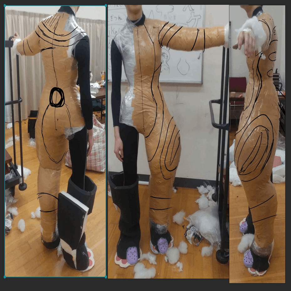 ケモノ着ぐるみ】ボディの型取り【アドカレ13日目】｜響音カゲ