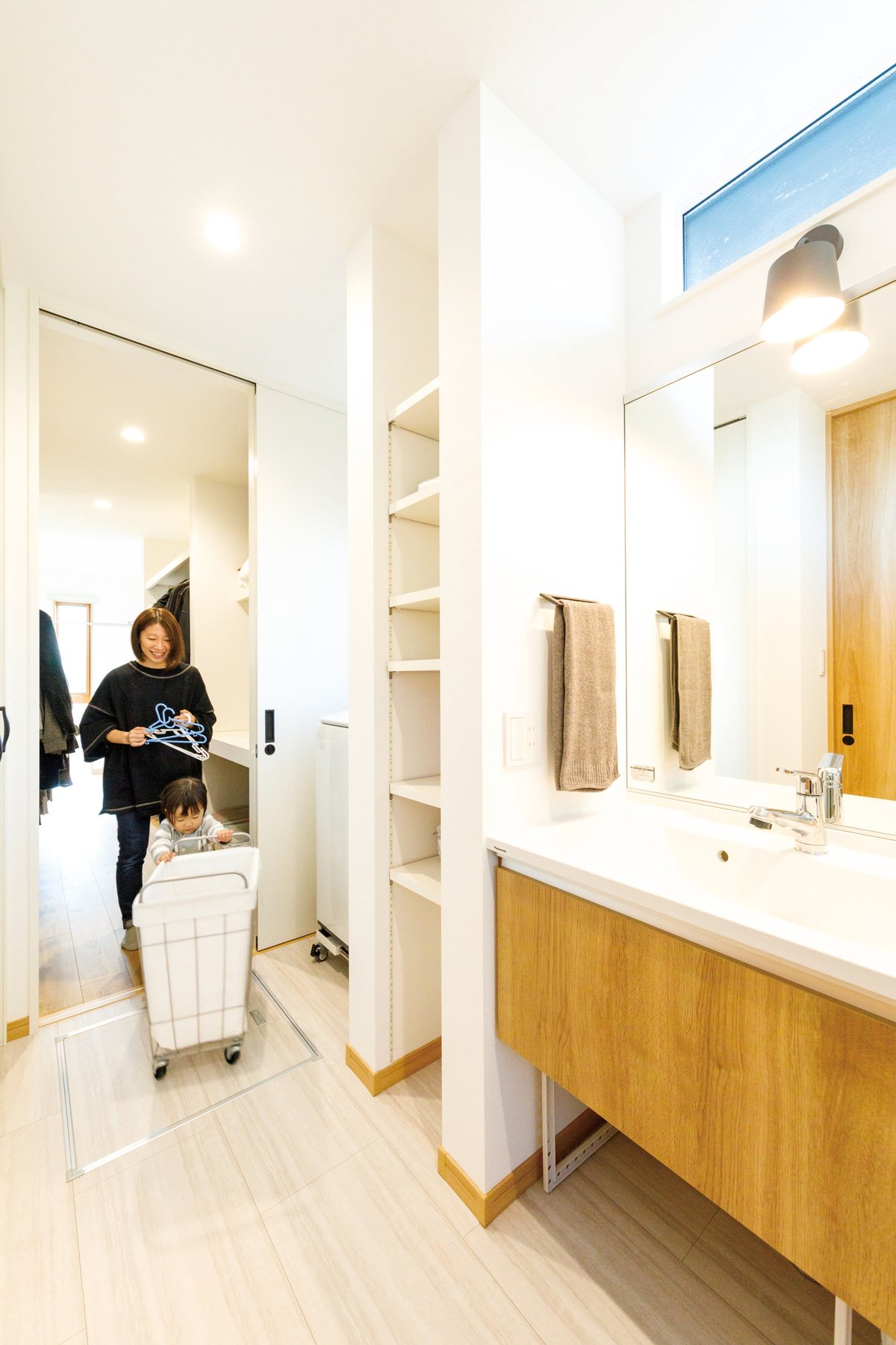 平屋のランドリールームと洗濯動線