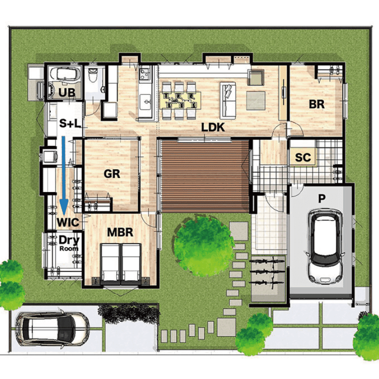 平屋の間取り図