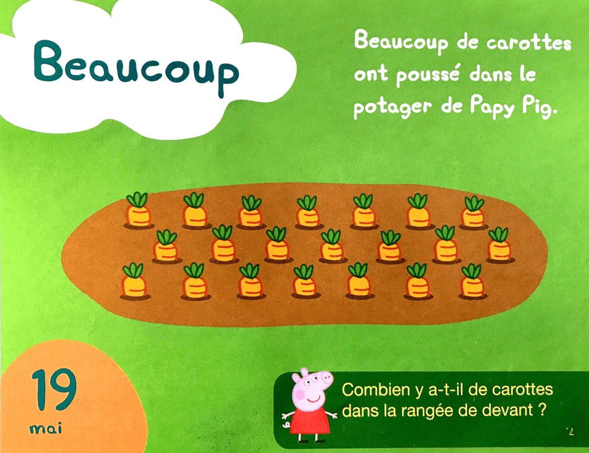 単語学習にぴったりなPeppaPigの日めくりカレンダー｜フランス語