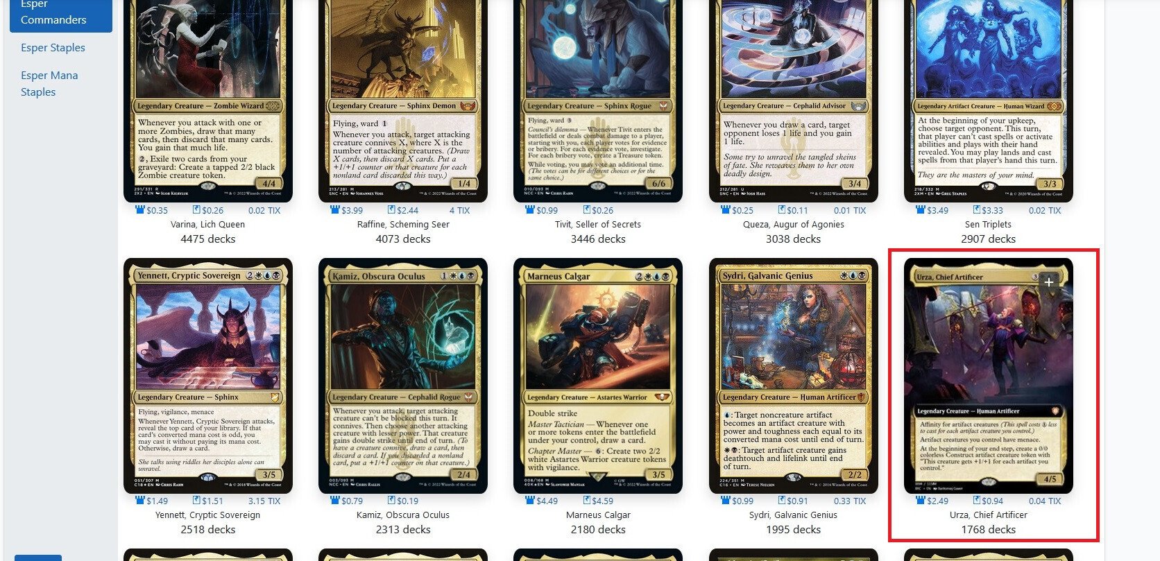 EDH初心者向け記事 ～0から始める統率者デッキ構築～ EDHRECを