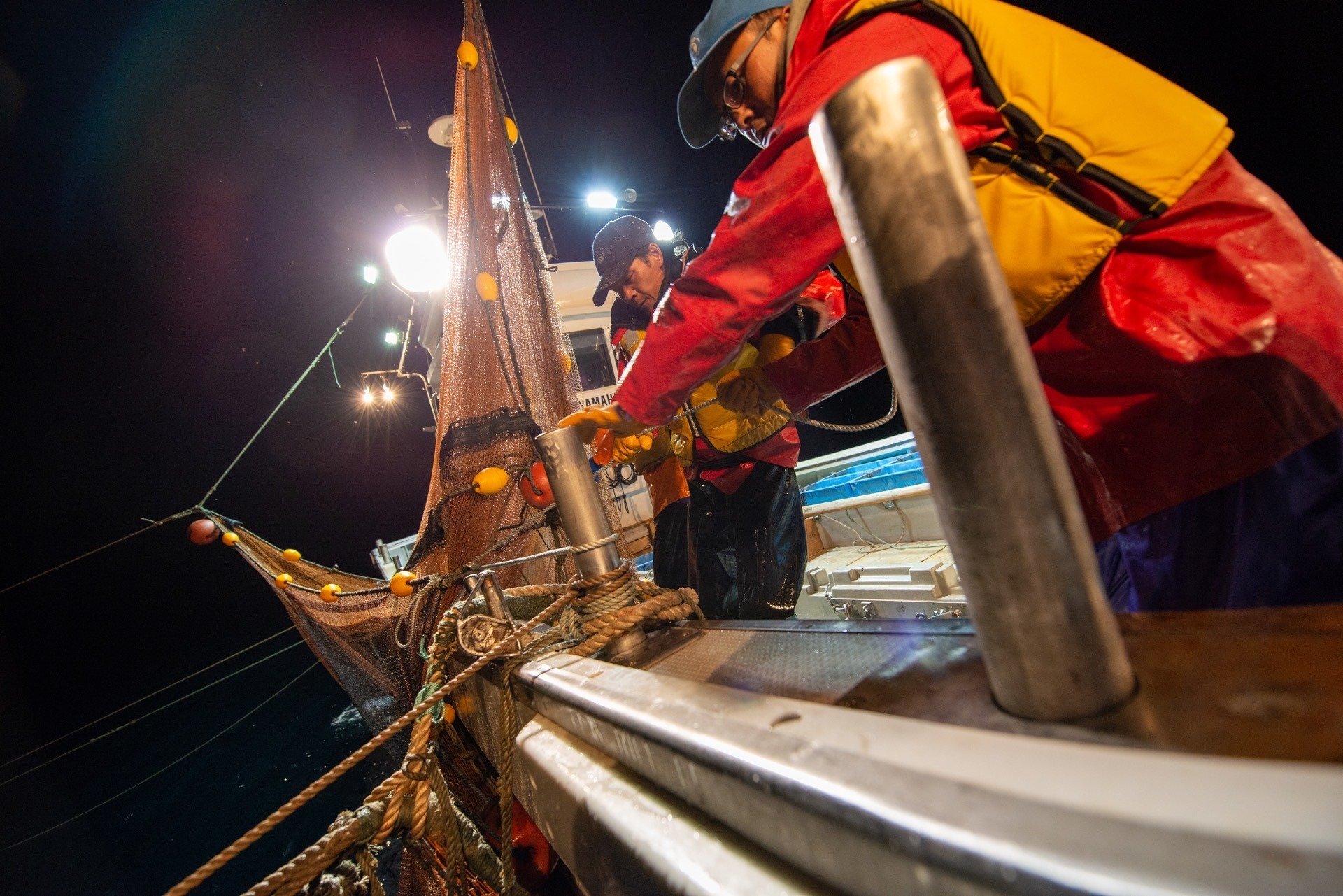 底建網で獲る、船上で締める､紋別の活け締めホッケ 【ニッポンの魚獲り