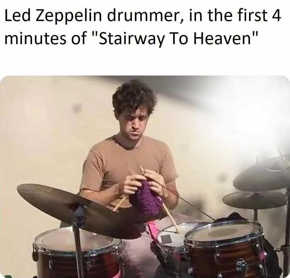 Led Zeppelin drummer, in the first 4 minutes of "Stairway To Heaven"