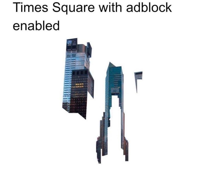 Times Square with adblock enabled