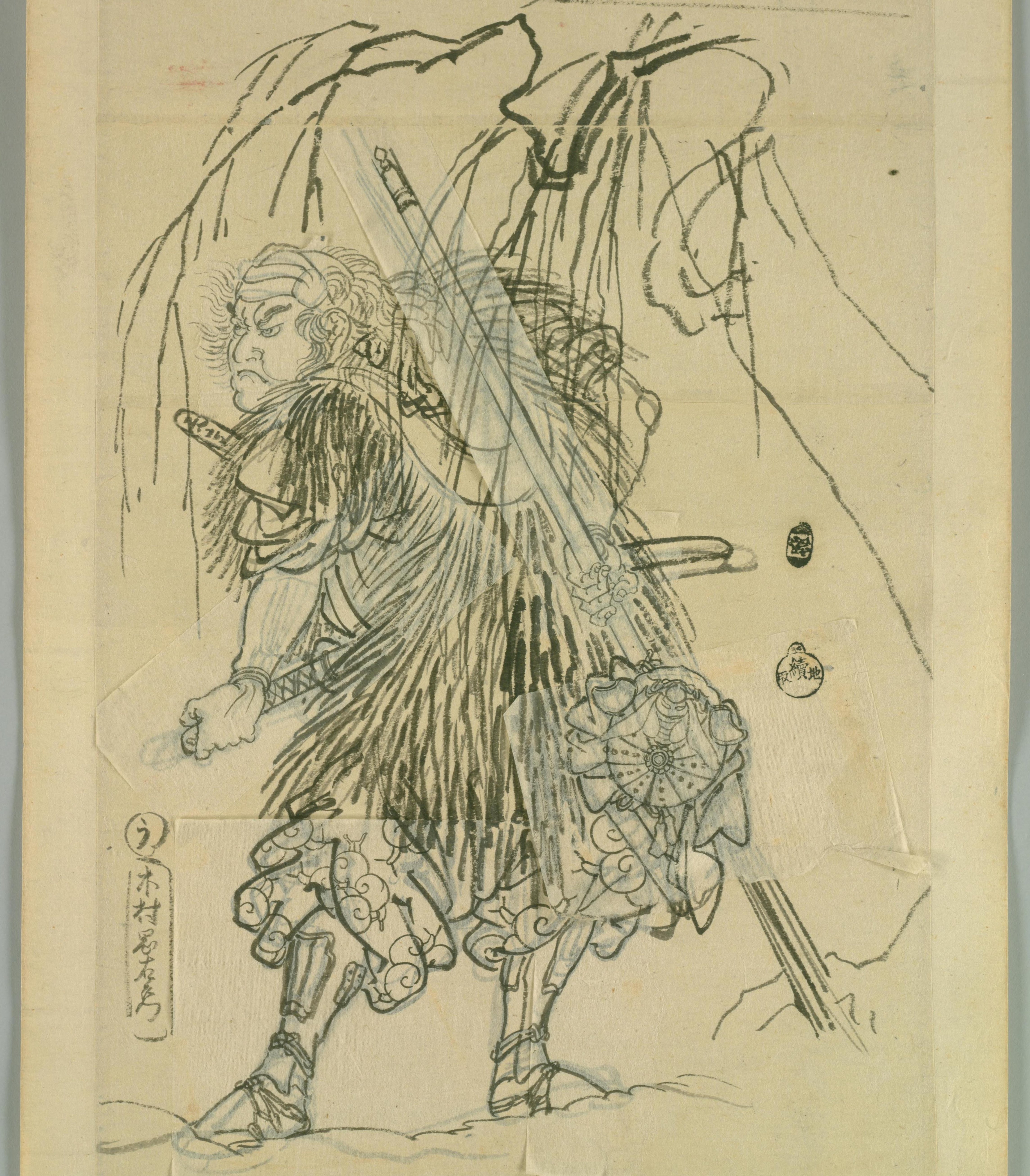 河鍋暁斎による浮世絵「Muramatsu Sandayu Takanao, from」