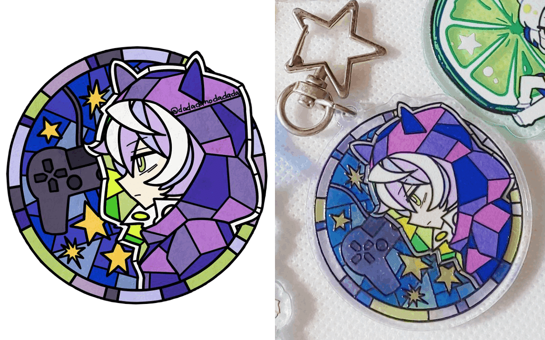 ステンドグラス風アクキーの作り方｜立海ナナミ