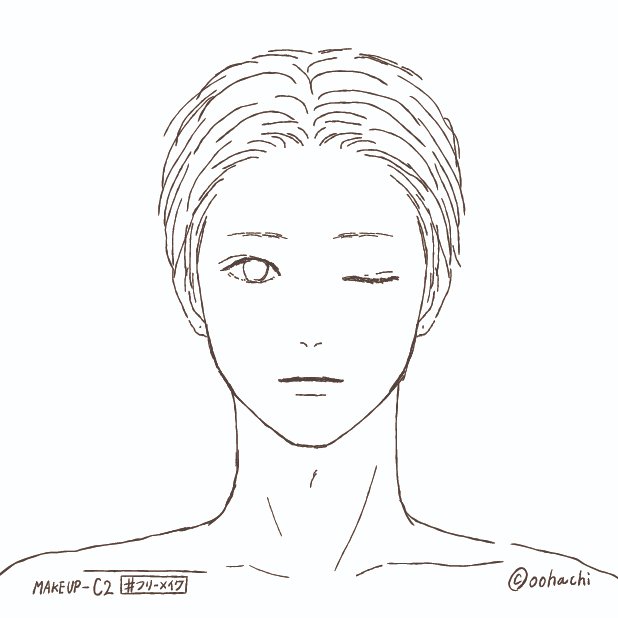 フリー素材 メイクの塗り絵素材 第二弾つくってみた オオハチ Note