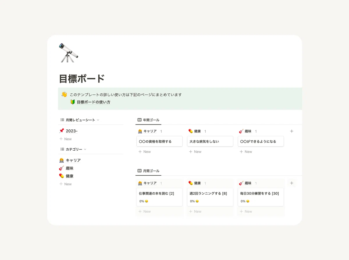 1年間使い倒したNotionの目標管理ボードを紹介 【テンプレあり 