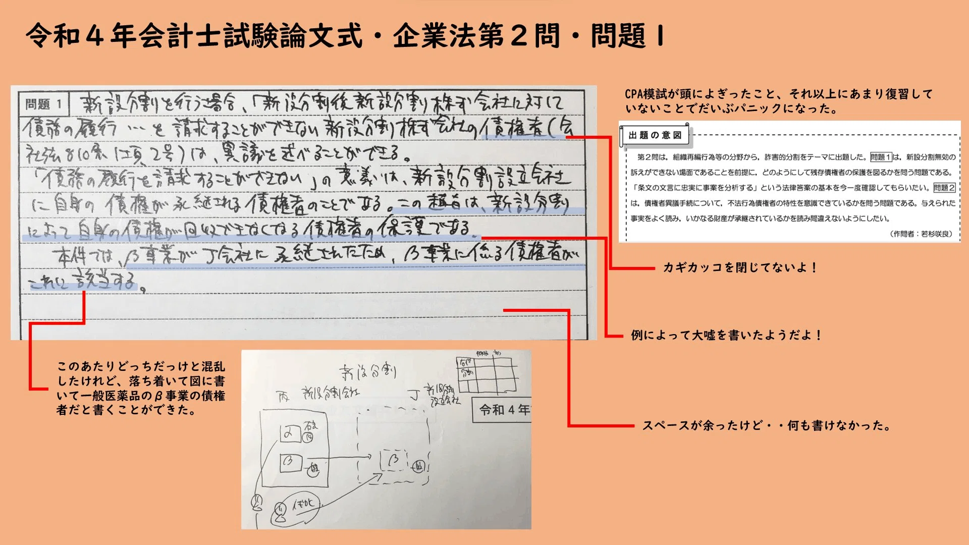 コラム：会計士試験論文式企業法・解答作成過程の実況中継｜Yuma