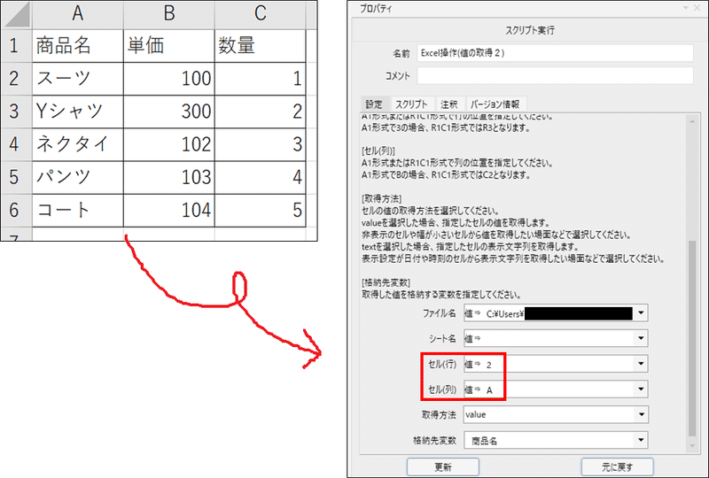 まずは直値でA2セルを指定して作成