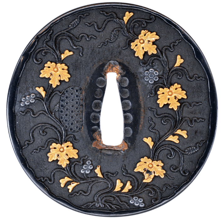 鍔，（三爪金籠）古铜製，時代物，旧家藏出