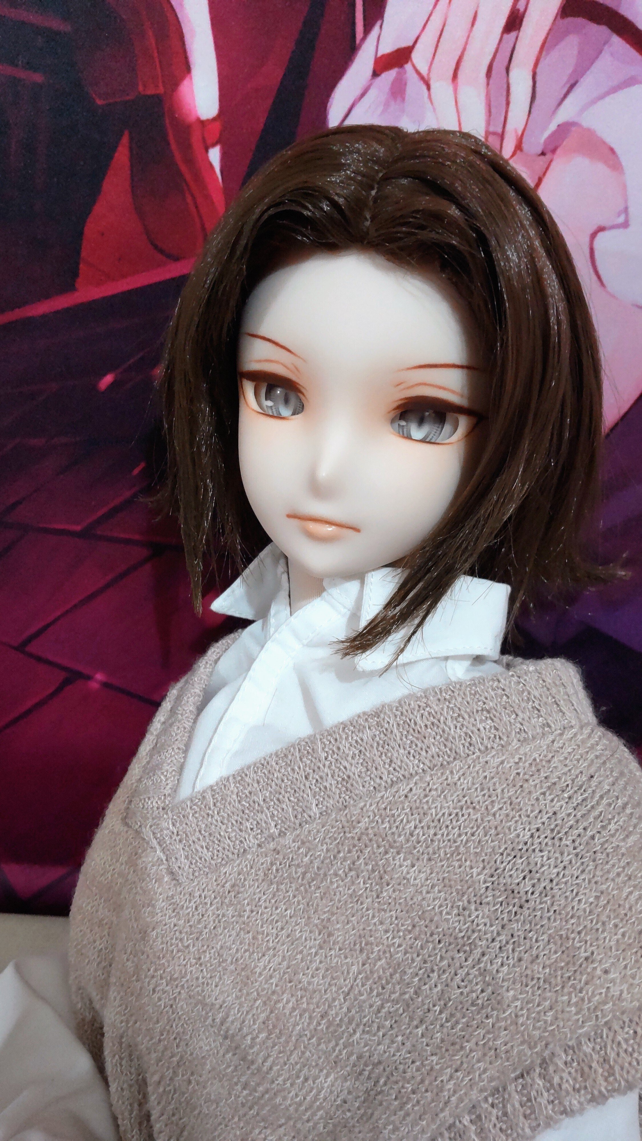 毛利元就のドール作ってみた②【ウィッグセット、メイクリテイク