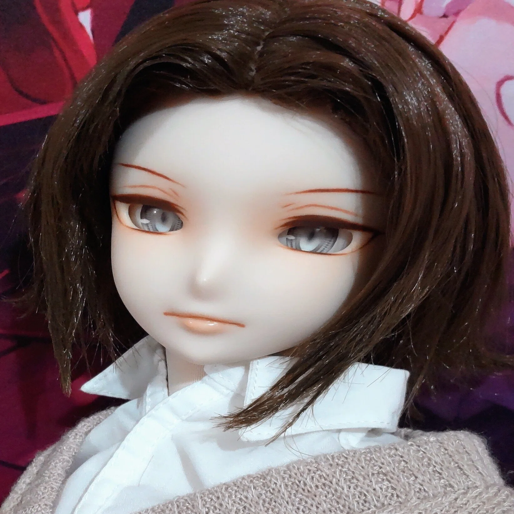 毛利元就のドール作ってみた②【ウィッグセット、メイクリテイク 