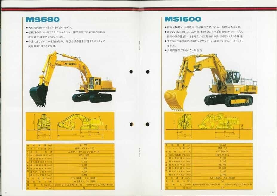 三菱重工業 三菱パワーショベル 製品案内｜建設機械化ライブラリー