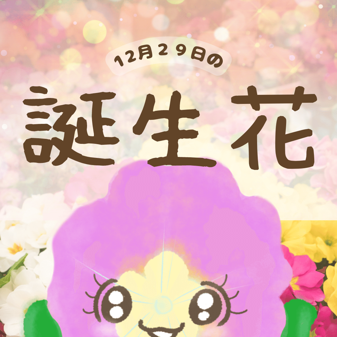 12月29日の誕生花と花言葉でおめでとう イラスト 写真 森田はぐみdesign イラストレーター Note