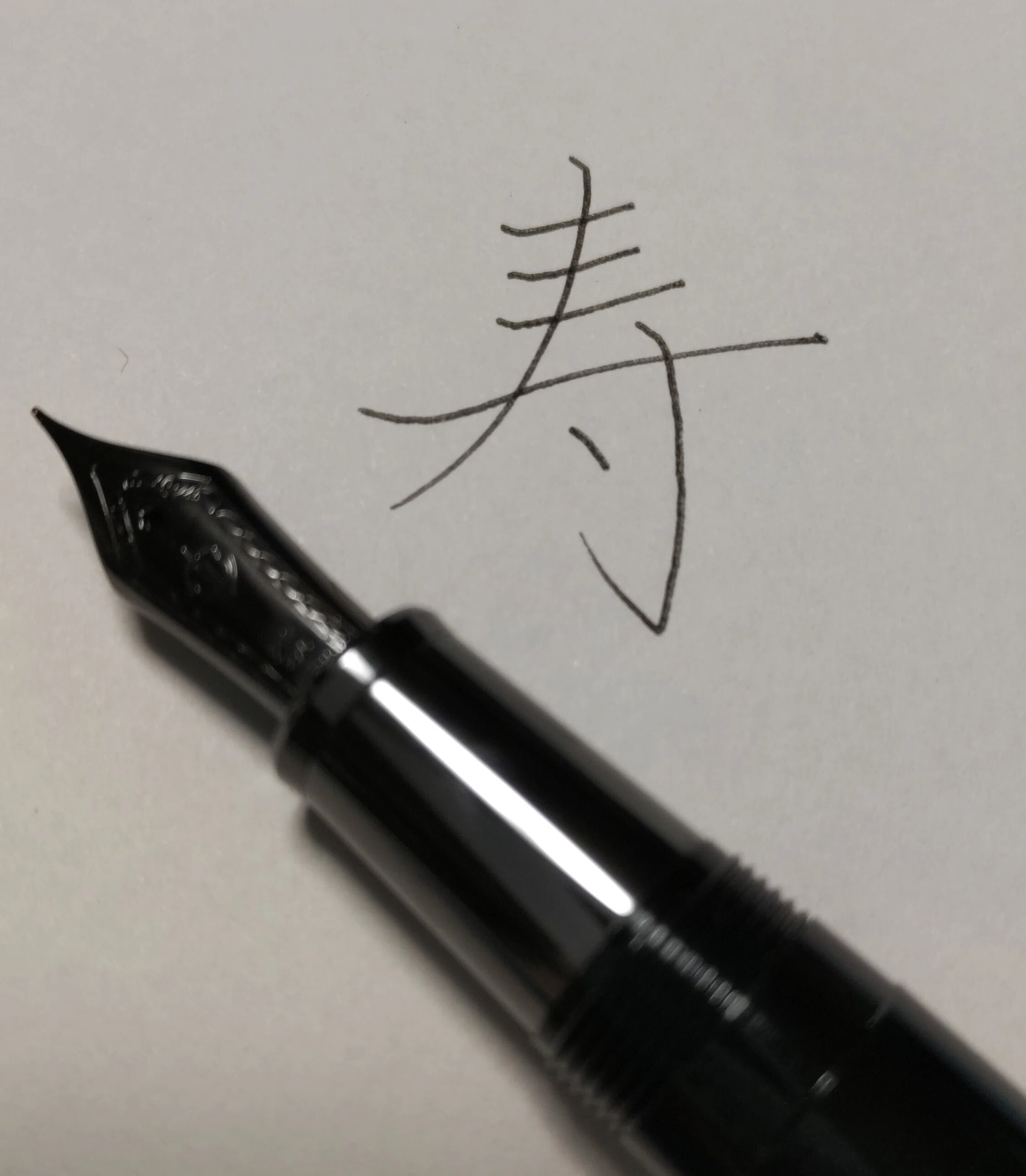 セーラーの万年筆 ブラックラスター ペン先: EF 【不良個所あり