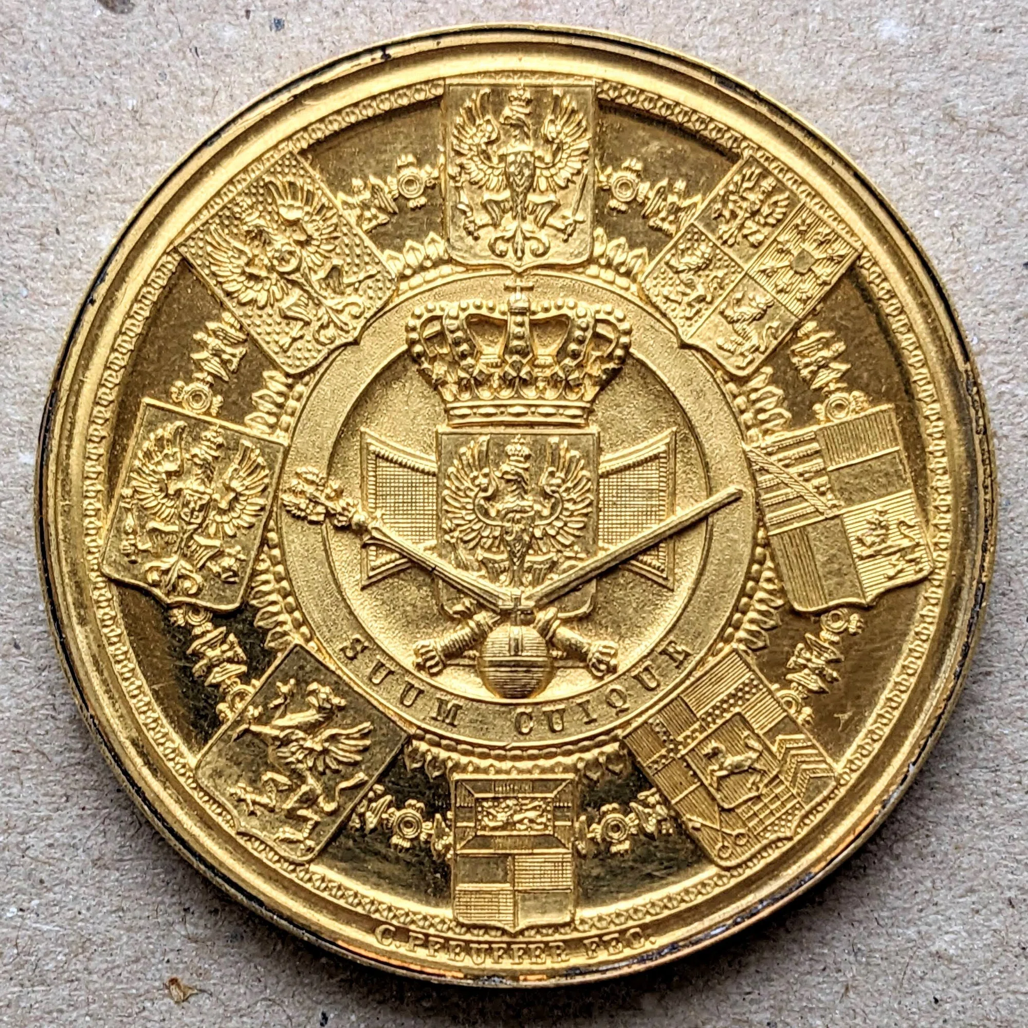 1861年 プロイセン ヴィルヘルム1世 戴冠記念 12D 金メダル (Prussia 