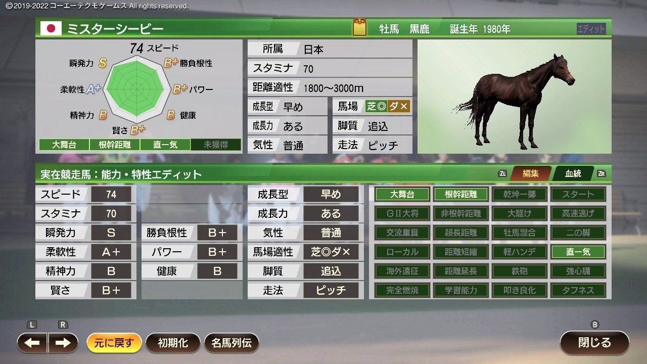 Winning Post 9 2022 ミスターシービー 系統確立｜アリゼオ