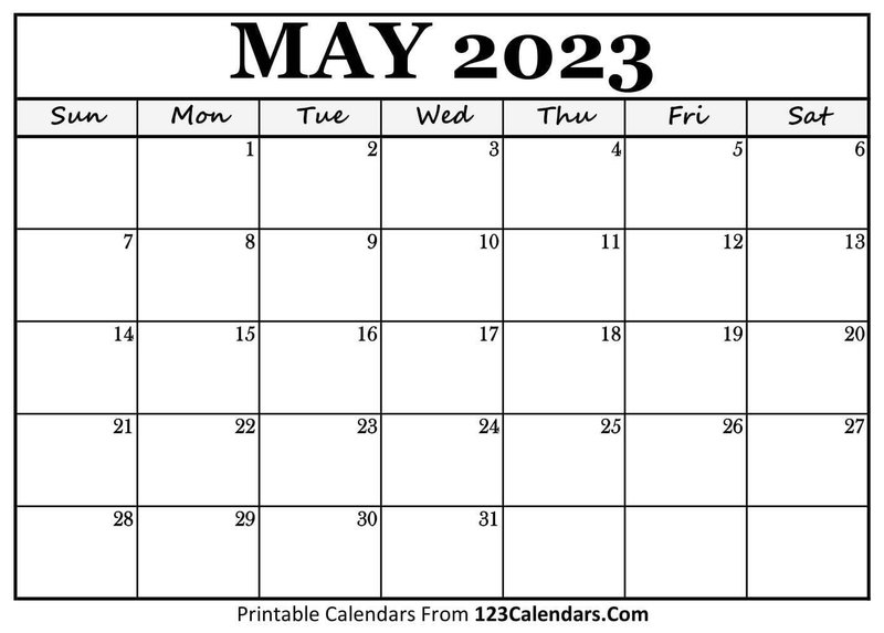 May 2023 Calendar