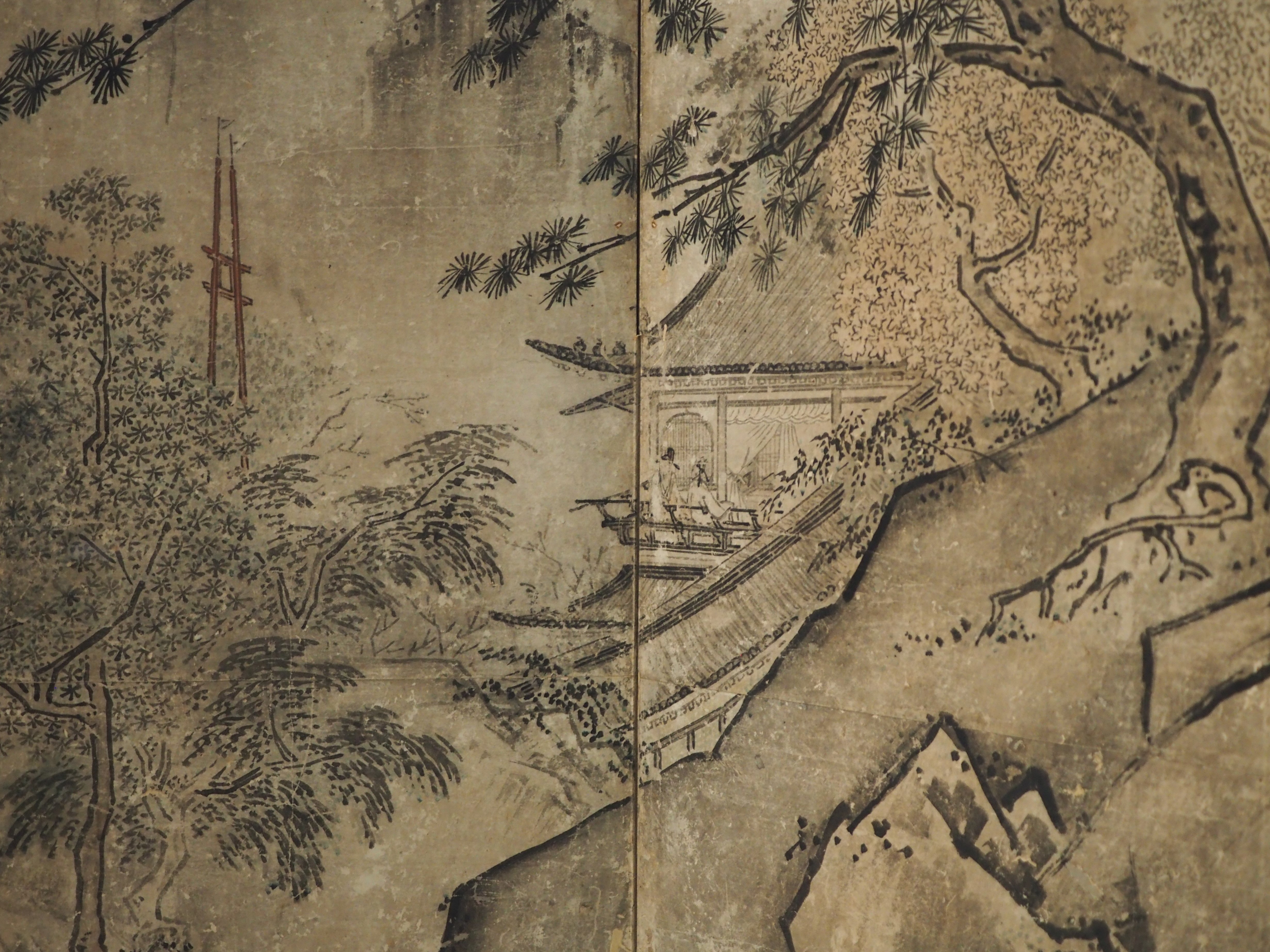 水墨画家　伝周文　山水図 掛軸 水墨画家 伝周文 山水図 掛軸 （雪舟の師匠・周文の作品と伝わる