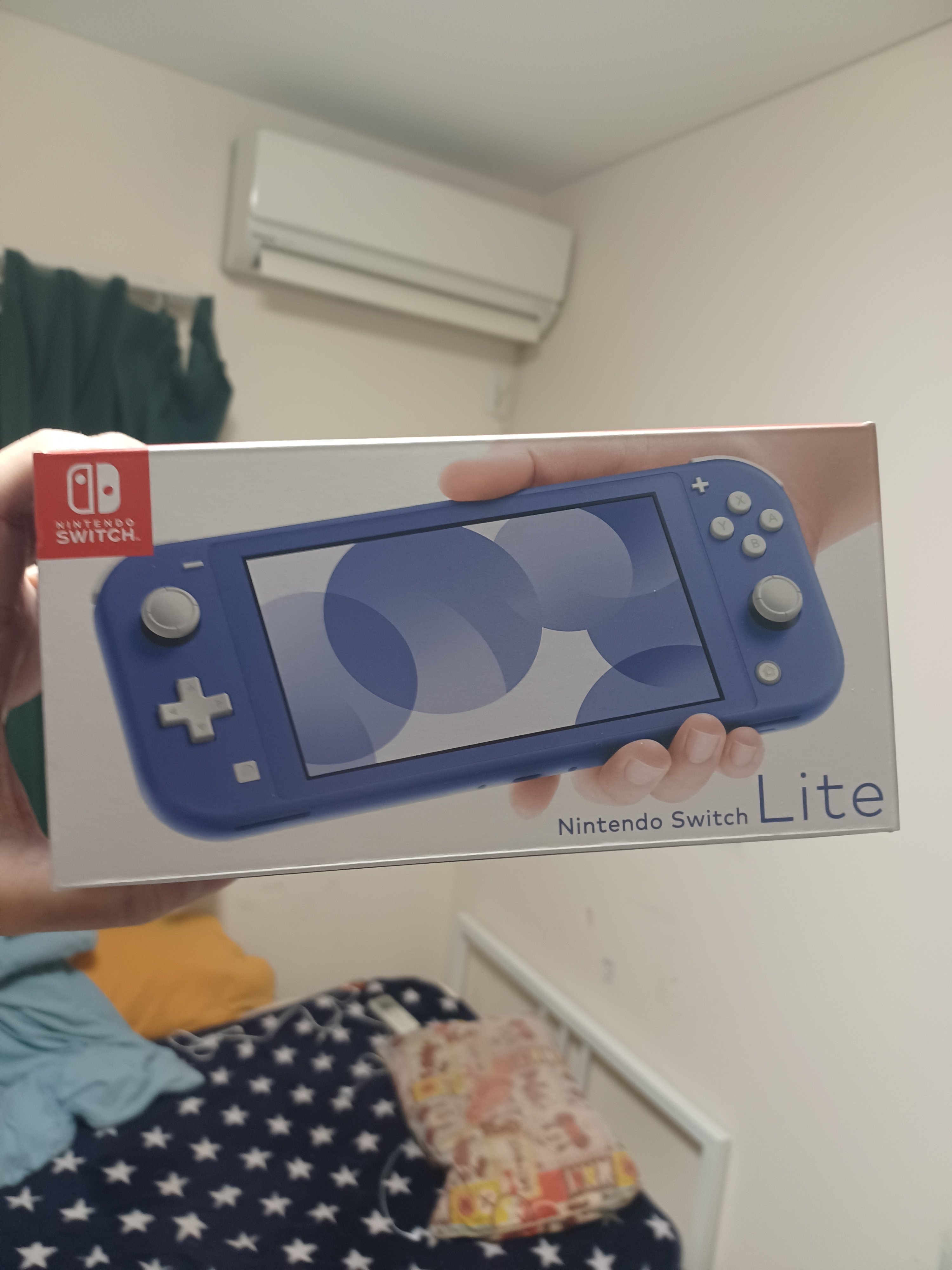 Switch Lite スイッチ ライト 押しやる ホワイト ×ライトブルー カスタム品