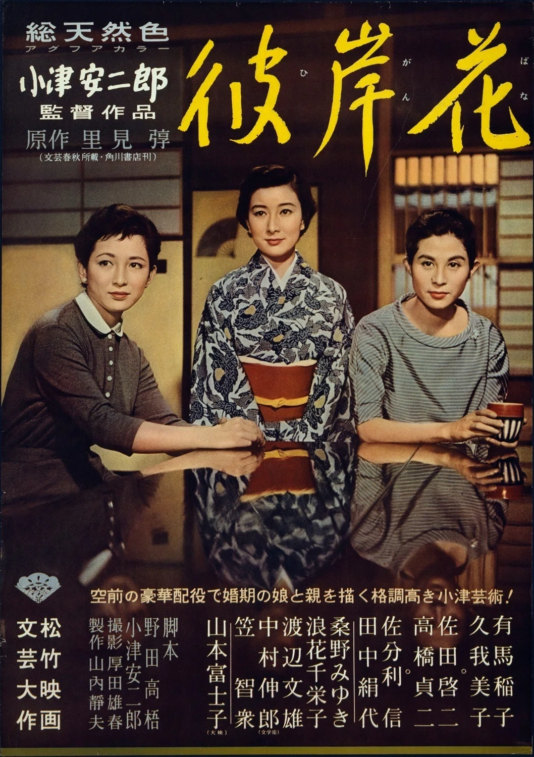 希少『彼岸花』ポスター小津安二郎リバイバル 彼岸花(感想)_娘が嫁に行く父親の苦悩｜chishu_ryu
