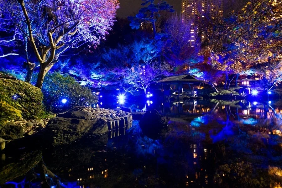 400年以上の歴史ある日本庭園が、青色に染まる冬。｜八芳園 note