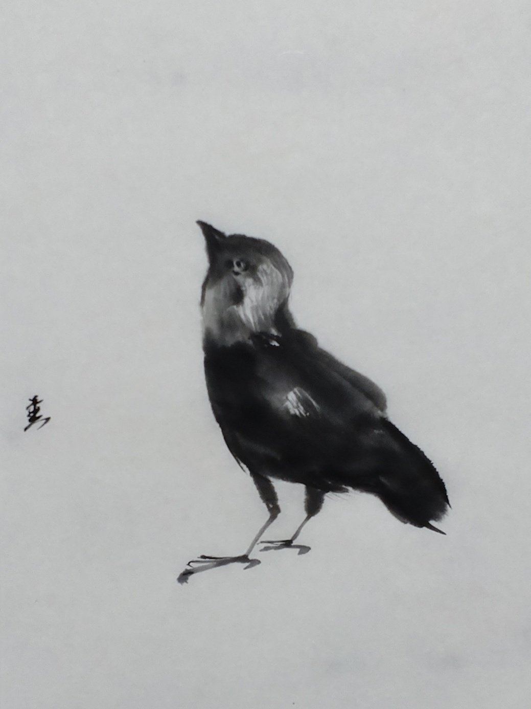 今年も続きます、墨で鳥 ー 君は誰だ｜KaoRu IsjDha, image size:1039x1386