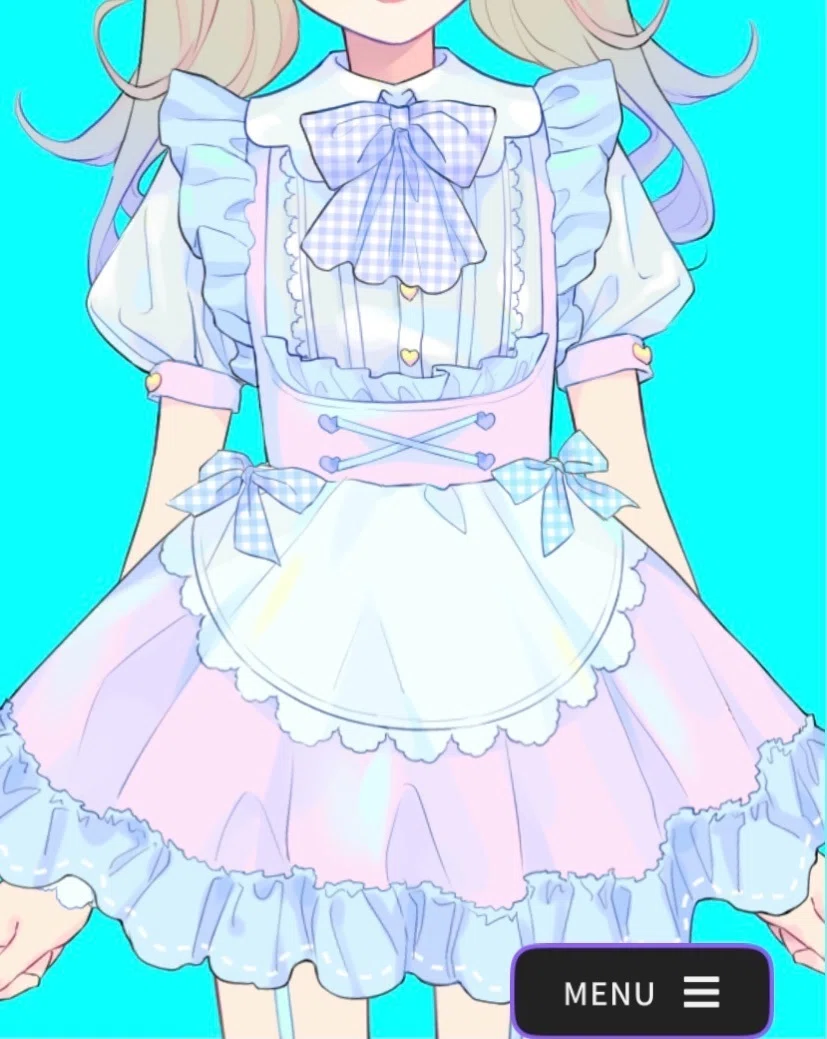 アイドル衣装 水色×白 ハート 編み上げ ハンドメイド 壊す オリジナル 