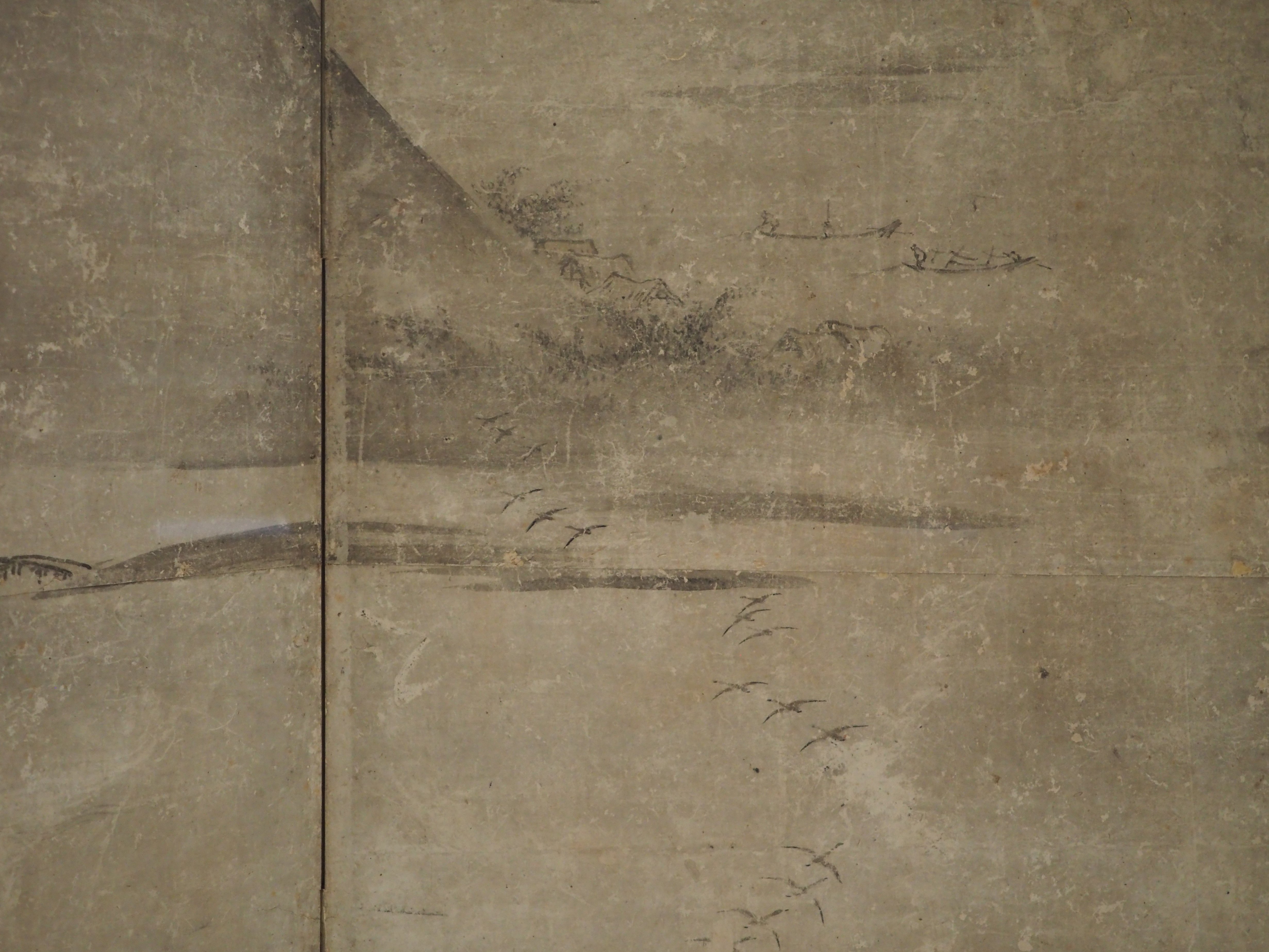 水墨画家　伝周文　山水図 掛軸 ファイル:Landscape Tenshō Shūbun painting part.jpg - Wikipedia