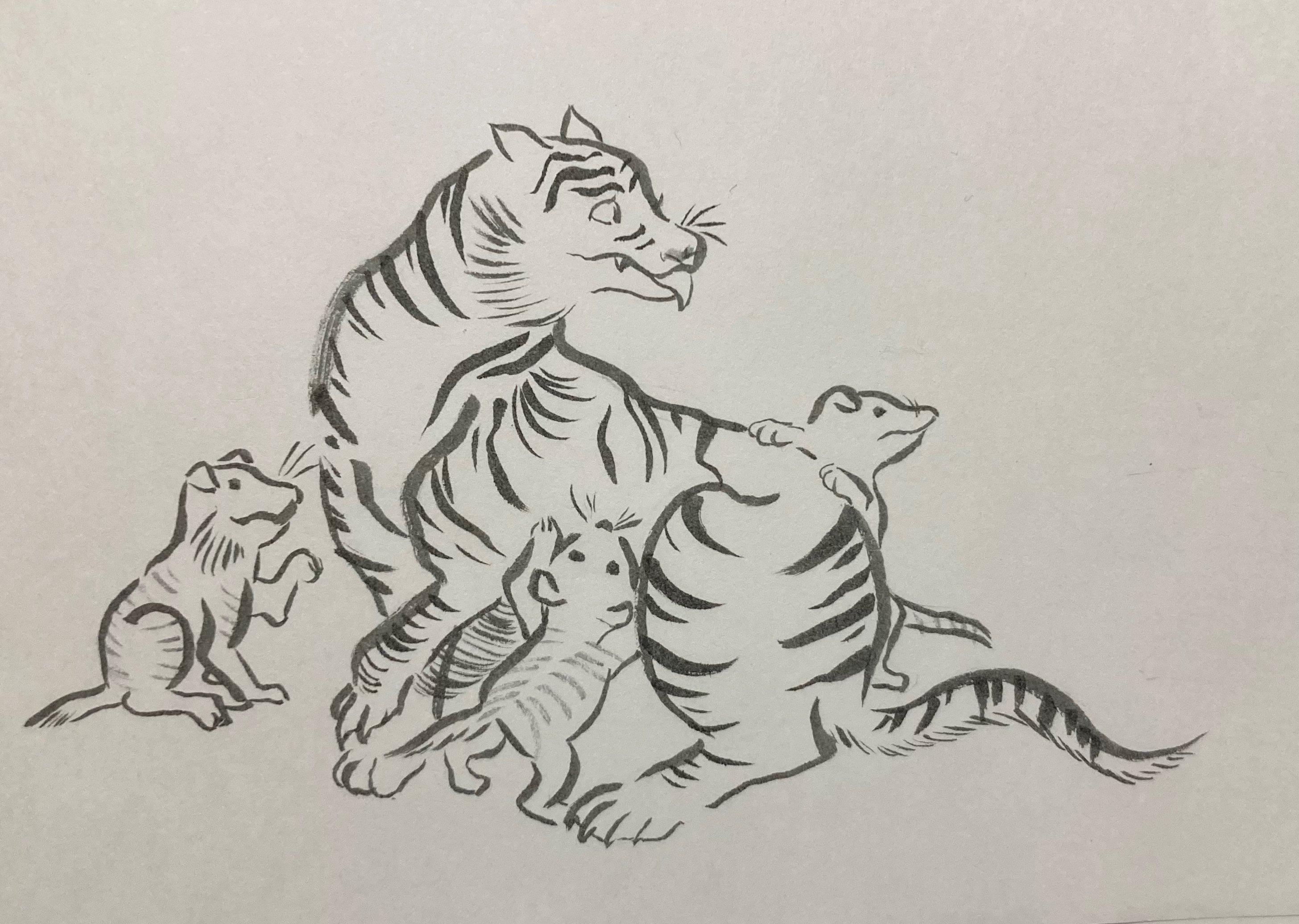 日本の虎の絵〜時代順においかけてみた〜(前編)｜水虎