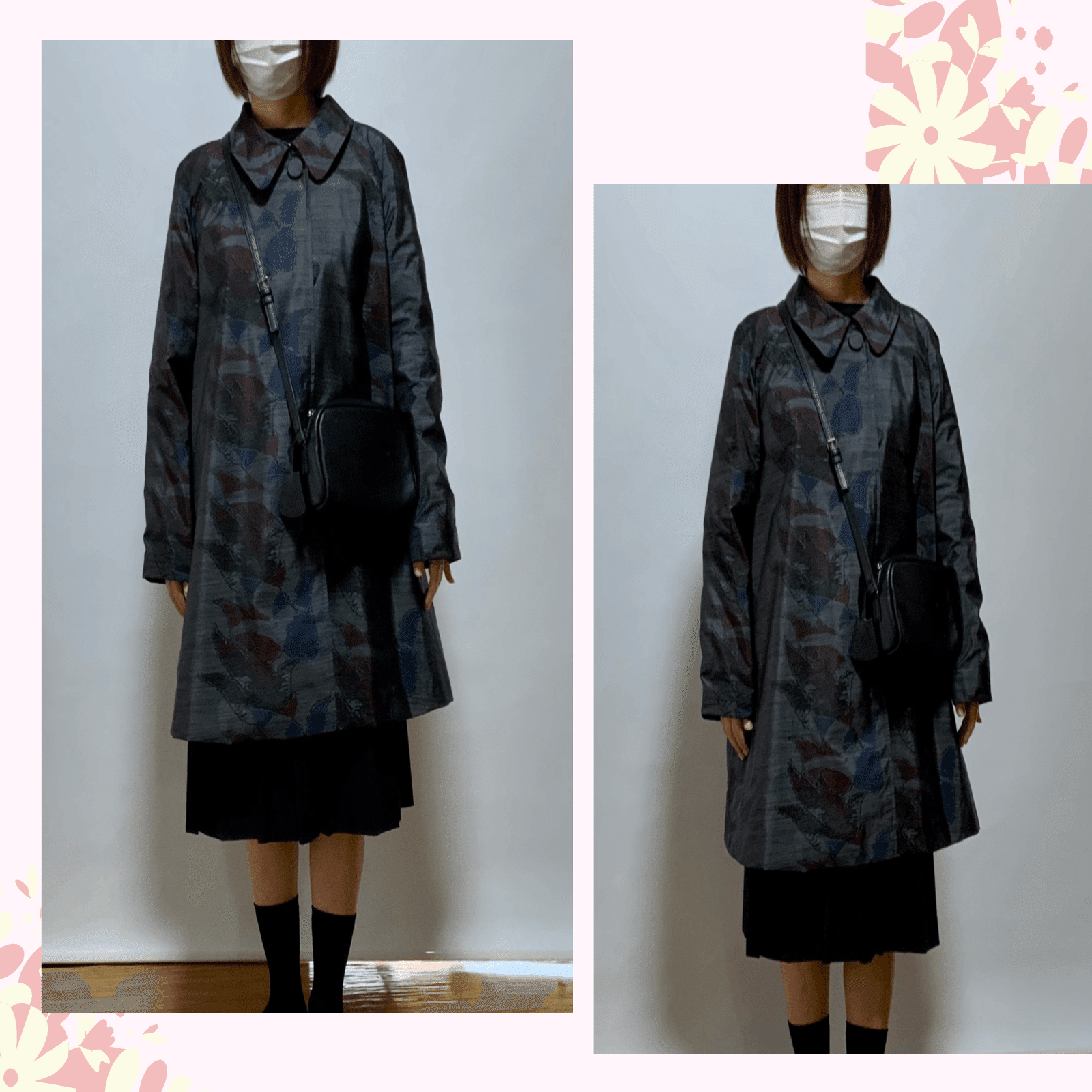 大島紬の着物生地で「ラグランスリーブのコート作り」たくさん着物生地