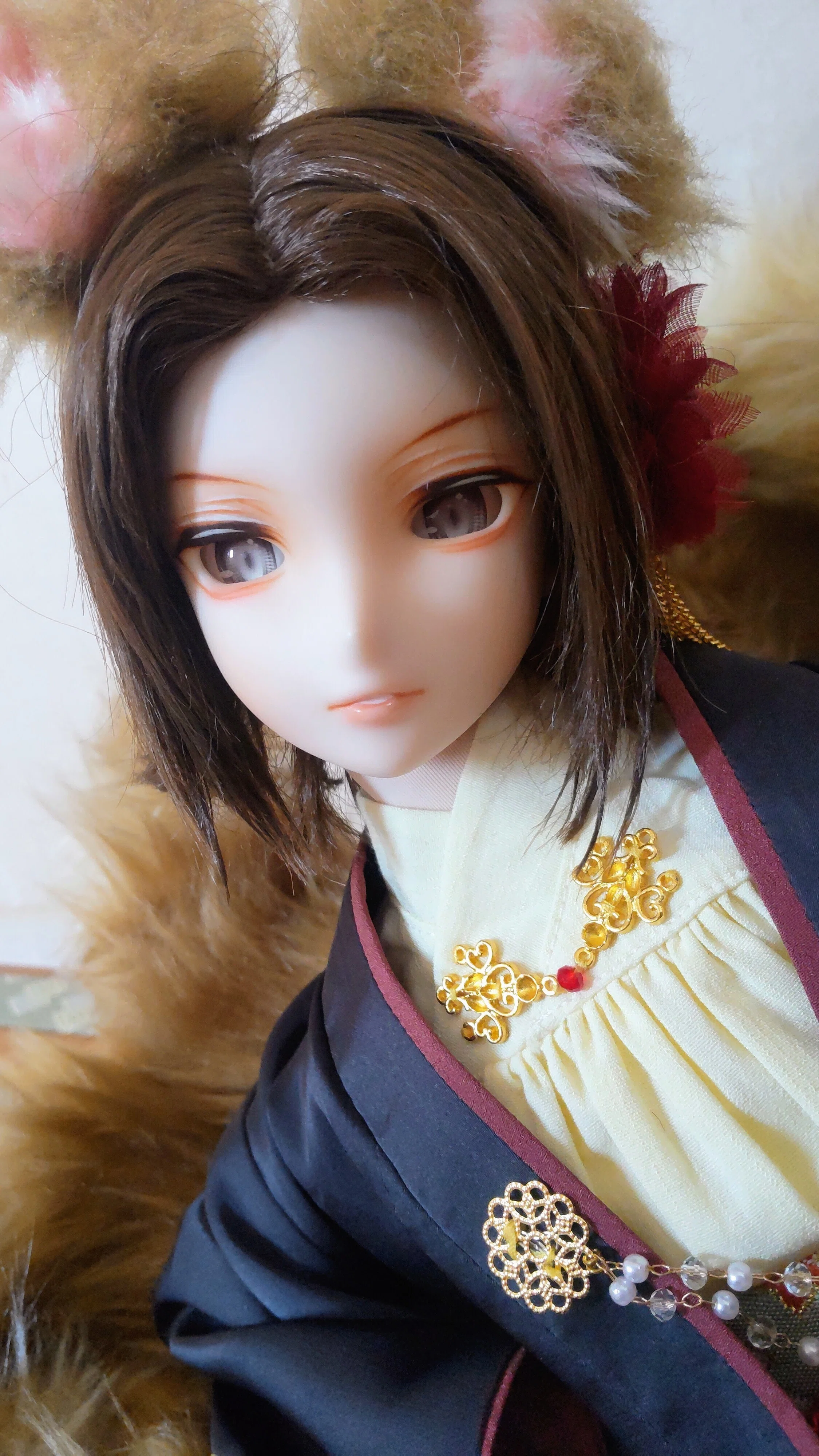 毛利元就のドール作ってみた②【ウィッグセット、メイクリテイク