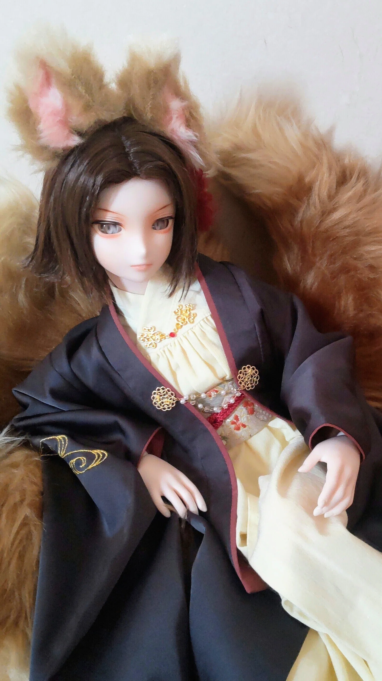 毛利元就のドール作ってみた②【ウィッグセット、メイクリテイク