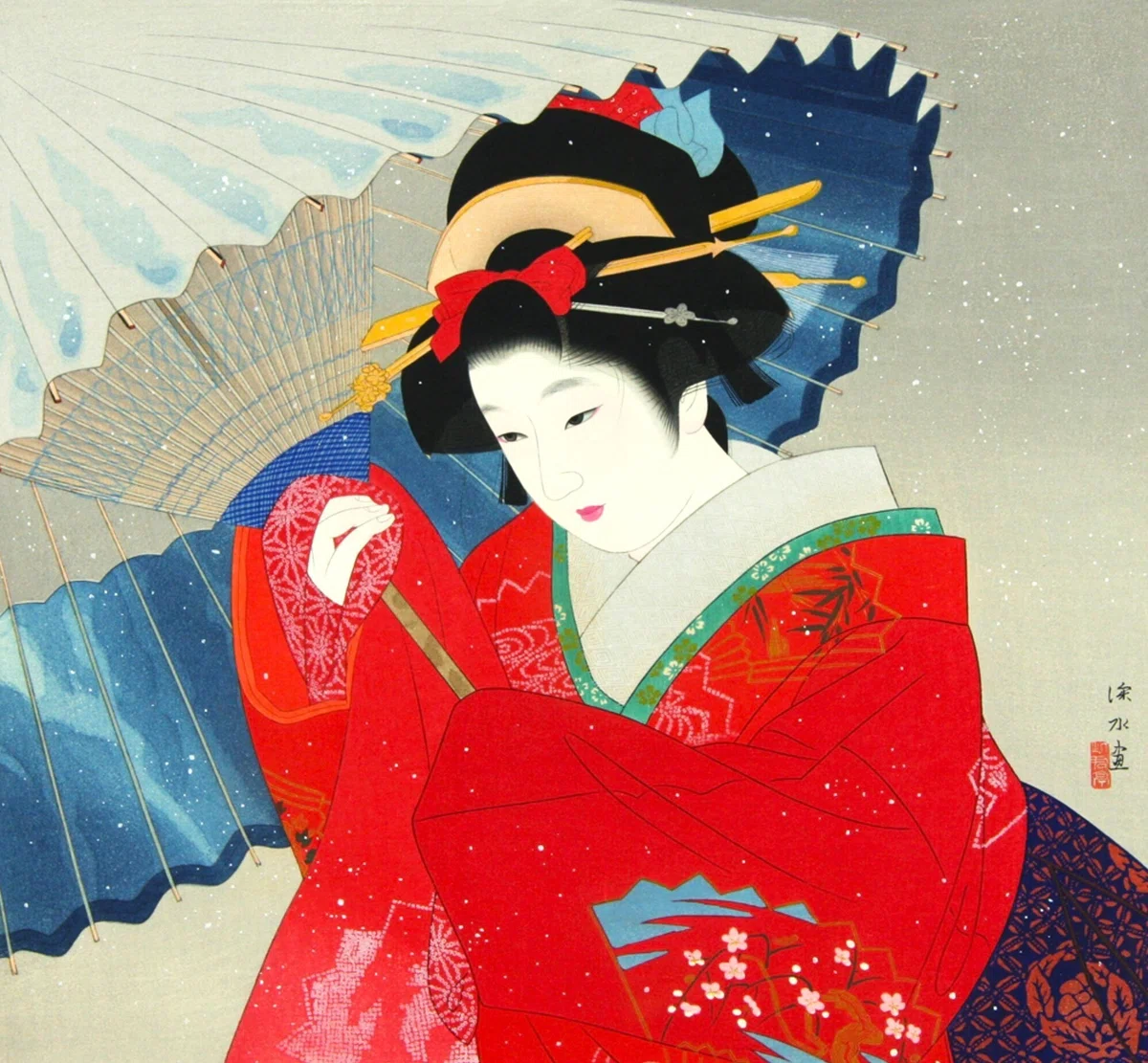 今日の一枚）伊東深水：春雪｜artoday - chiaki