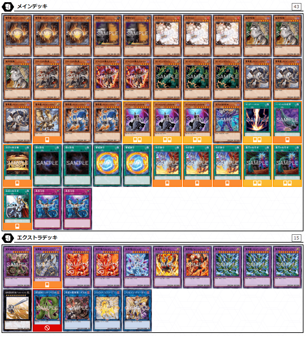 No.144 遊戯王 サンダードラゴン デッキ 40枚+EX15枚 スリーブ No.144 遊戯王 サンダードラゴン デッキ 40枚+EX15枚 スリーブ