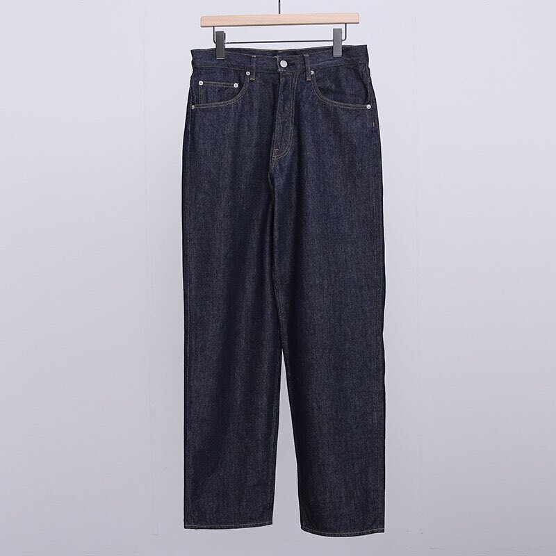 オーラリー HARD TWIST DENIM WIDE PANTS 28 Auralee Hard Twist Denim Wide Pants in Indigo Curated at