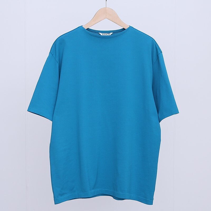 【AURALEE】BOAT NECK L/S TEE ブルー AURALEE】BOAT NECK L/S TEE ブルー